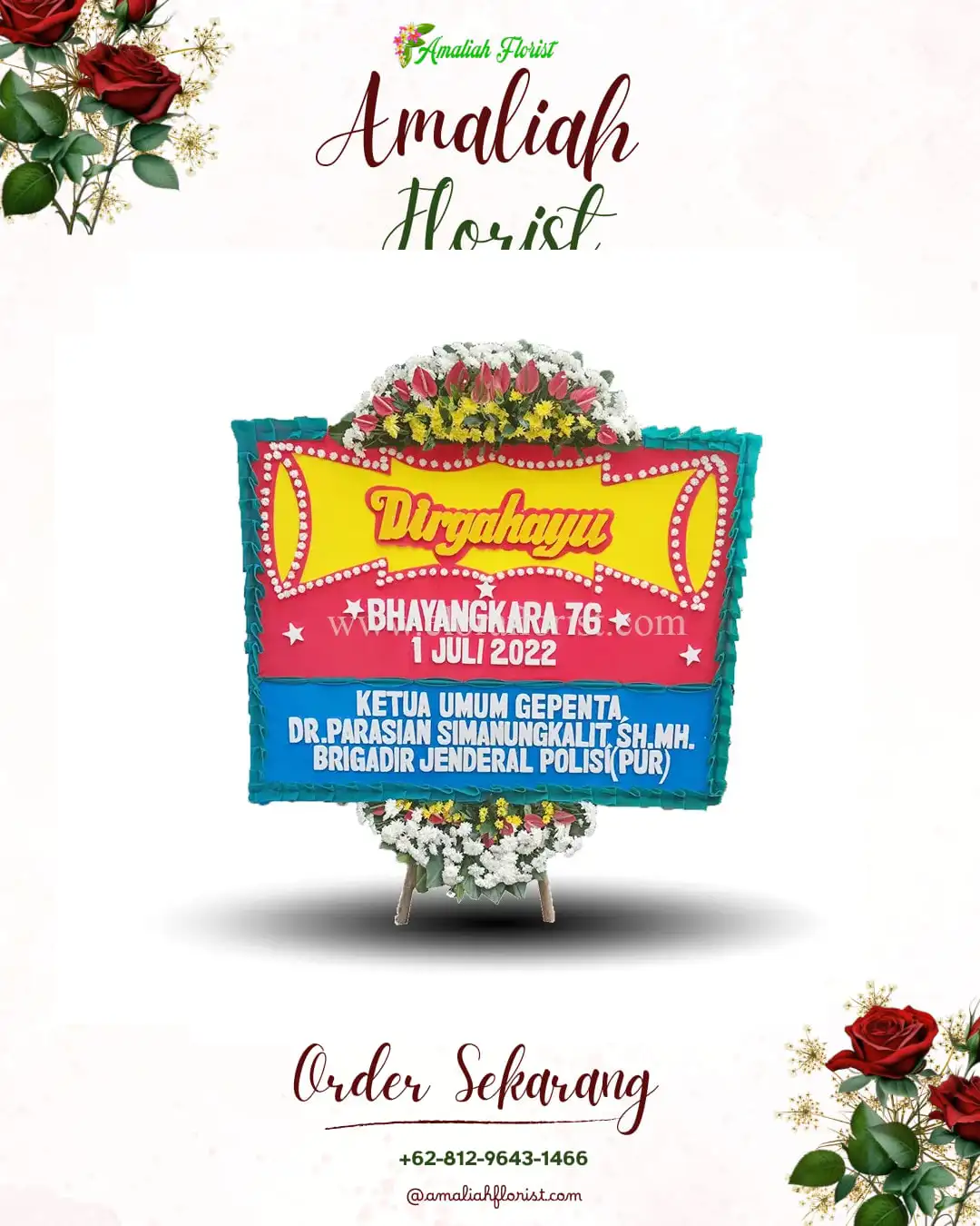 Papan Bunga HUT Ulang Tahun Bujung Sari Marga